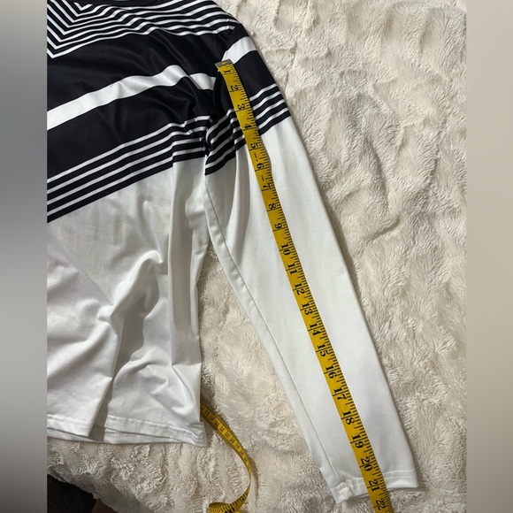 Chic Monochrome Striped Long Sleeve Top - Picture 5 of 5